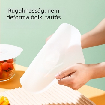 KOMEKI szilikon tálfedő, japán stílusú, légmentesen záró a frissesség megőrzéséért, mikróban használható
