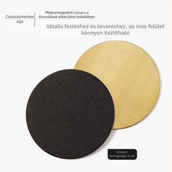 Köröm-művészeti paletta rozsdamentes acél keverőrudakkal a zselés körömlakk keveréséhez, 1 darab