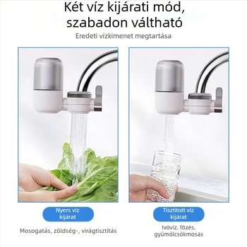 Konyhai csaphoz való víztisztító szűrő cartridge, előre szerelhető, dupla kimenet, mosható