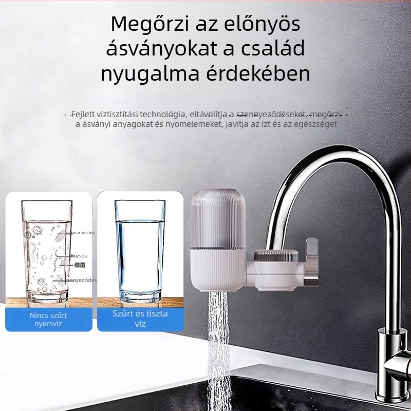 Konyhai csaphoz való víztisztító szűrő cartridge, előre szerelhető, dupla kimenet, mosható