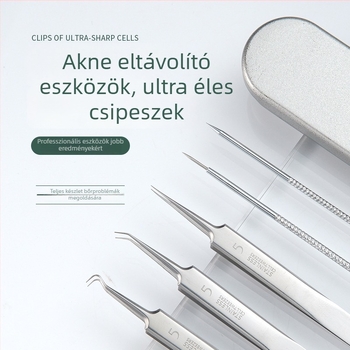 Pattanás tű + sejtszipesz – rozsdamentes acélból, kettős funkciójú comedo kivonó, általános használatra