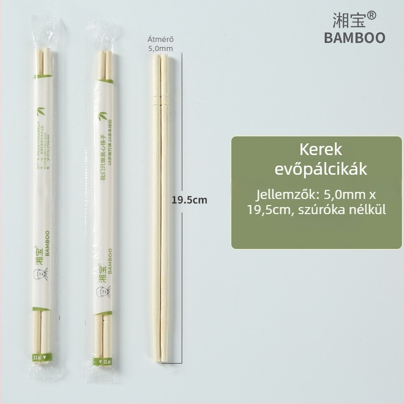 Bambusz egyszer használatos evőpálcikák éttermeknek, egyedi csomagolás, biológiailag lebomló, mikrózható, logónyomás