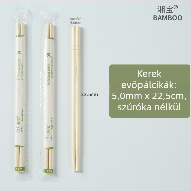 Bambusz egyszer használatos evőpálcikák éttermeknek, egyedi csomagolás, biológiailag lebomló, mikrózható, logónyomás