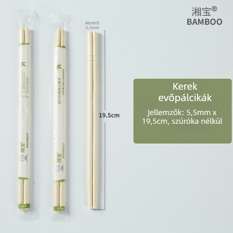 Bambusz egyszer használatos evőpálcikák éttermeknek, egyedi csomagolás, biológiailag lebomló, mikrózható, logónyomás