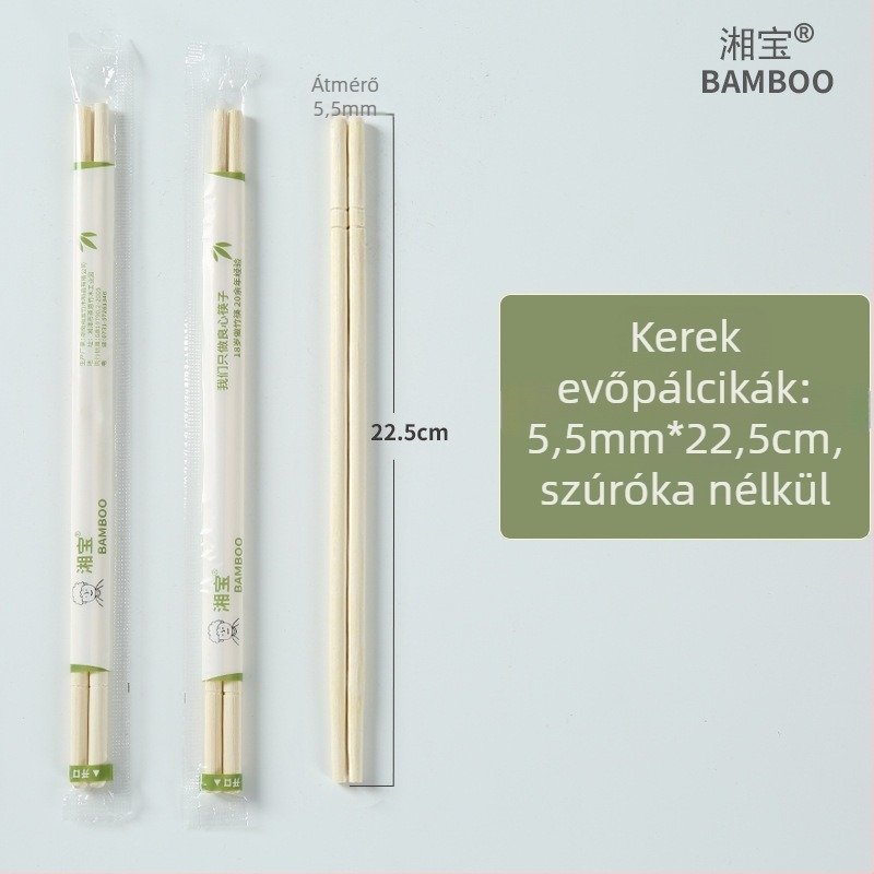 Bambusz egyszer használatos evőpálcikák éttermeknek, egyedi csomagolás, biológiailag lebomló, mikrózható, logónyomás