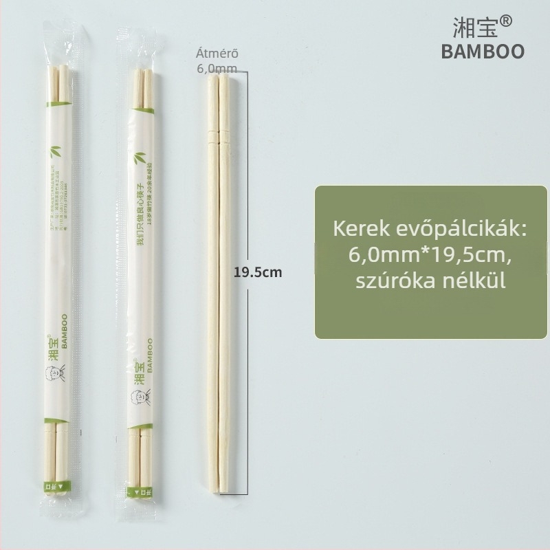 Bambusz egyszer használatos evőpálcikák éttermeknek, egyedi csomagolás, biológiailag lebomló, mikrózható, logónyomás
