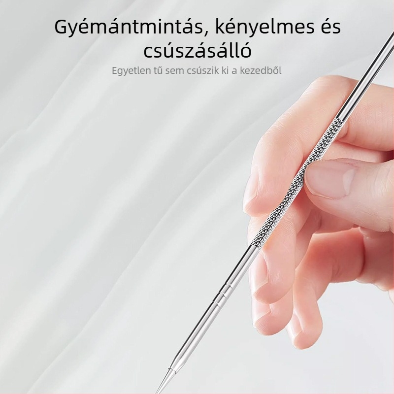 Rozsdamentes acélból készült pattanás tűk, 4 darabos készlet a fekete fejek eltávolításához