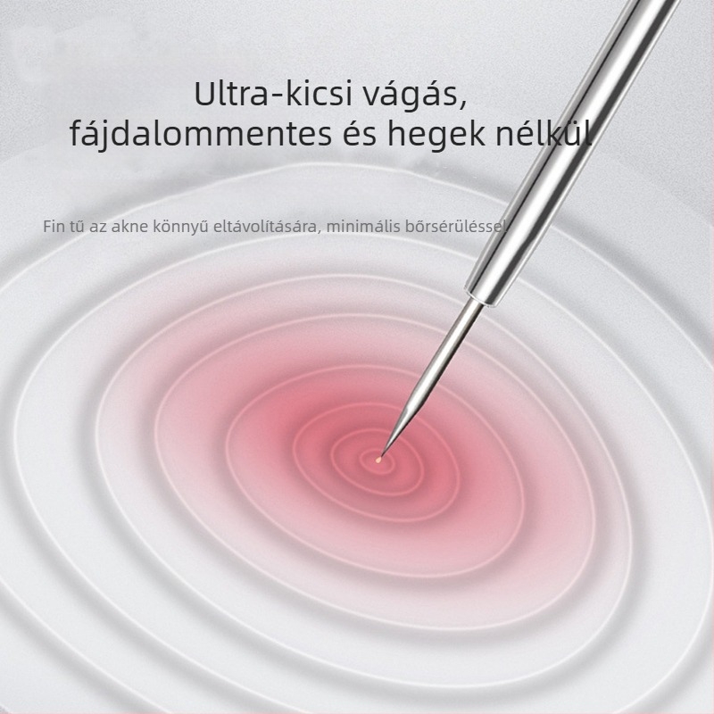 Pattanás tű – Etif; rozsdamentes acél; 2 darabos készlet; arctisztító eszköz; általános használat.