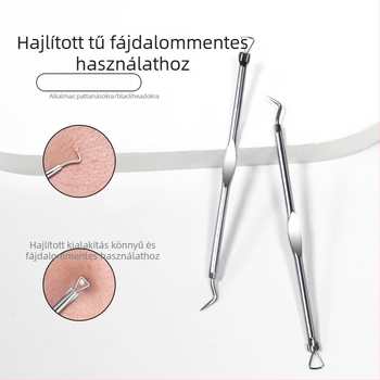 Kétoldalas pattanás-tű, rozsdamentes acélból, arcápoláshoz, 144 darabos csomag, termékkód Bms-152