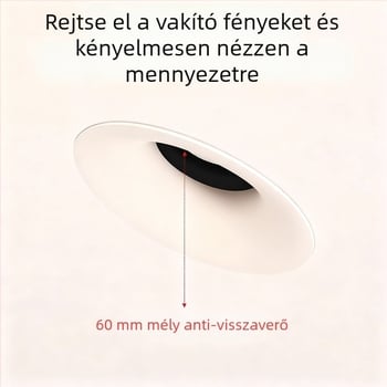 LED beépíthető keret nélküli ívelt downlight, 6–10W, 220V, CRI≥90, 3000K/4000K/6000K, alumínium