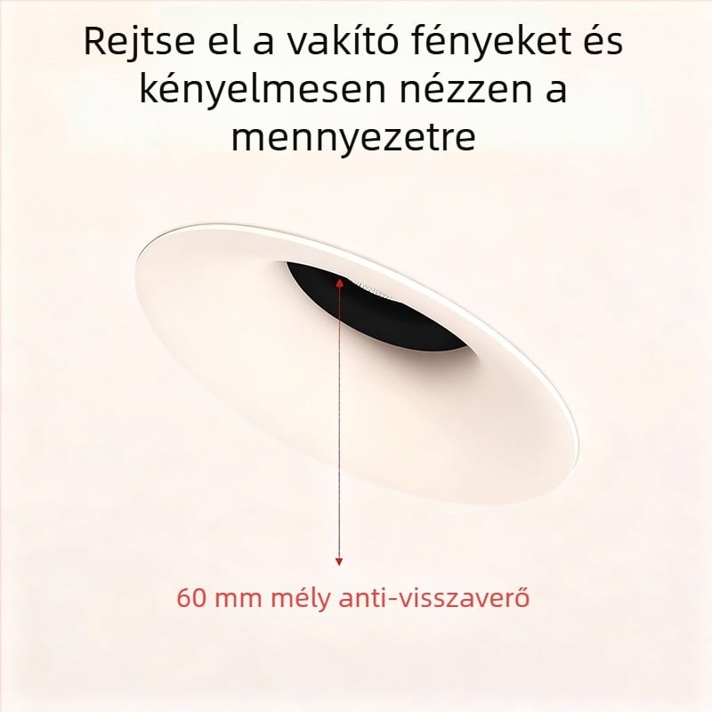 LED beépíthető keret nélküli ívelt downlight, 6–10W, 220V, CRI≥90, 3000K/4000K/6000K, alumínium