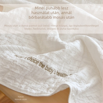 Hat rétegű géz fürdető törölköző baba számára, 100% pamut, 300–499 g, újszülötttől 3 évesig, minden évszakban használható