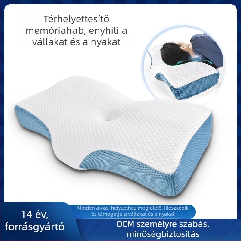 Memóriahabos párna – téglalap alakú belső mag, kötött huzat, magasság 5–10 cm, belső súly 1–2 kg, testreszabható