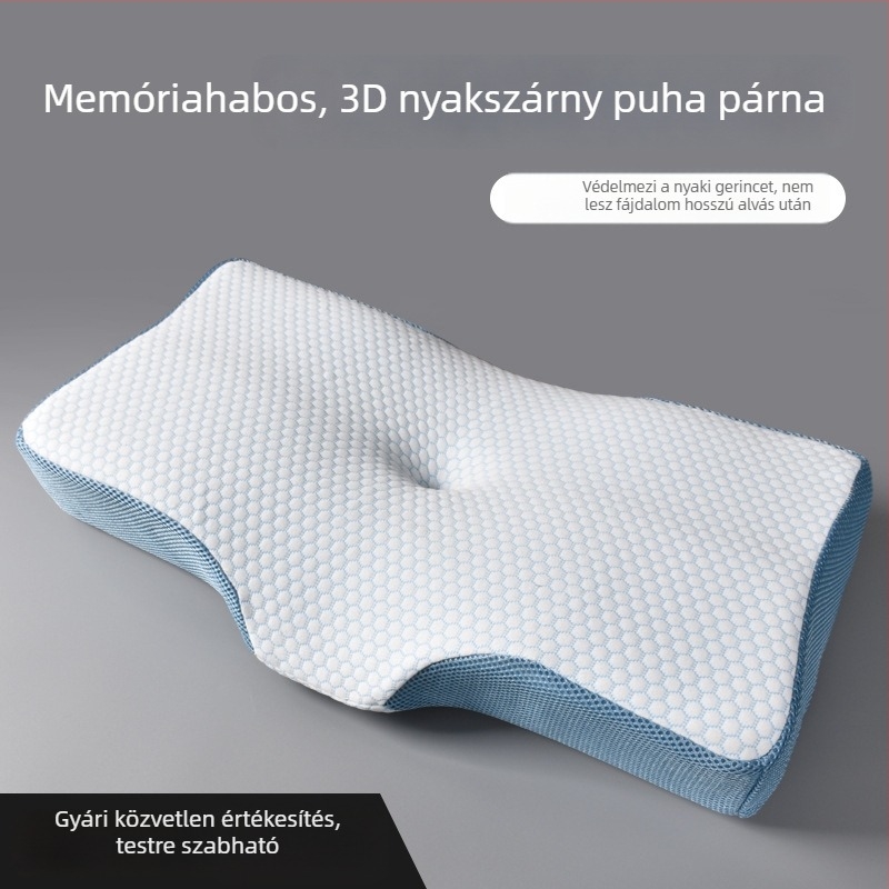 Memóriahabos párna – téglalap alakú belső mag, kötött huzat, magasság 5–10 cm, belső súly 1–2 kg, testreszabható