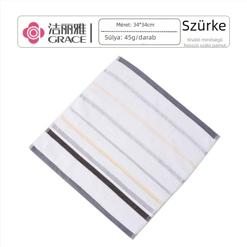 Négyzet alakú arctörlő, 100% pamut, 16-count szál, 45 g, vízfelvétel 5–10 s