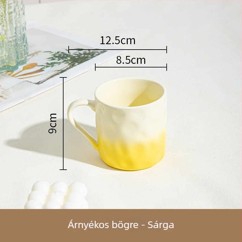 Kerámia bögre fogantyúval – kör alakú, modern és egyszerű dizájn, mikrohullámú sütőben használható, magas hőmérséklet-állóság