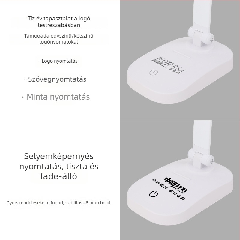 LED összecsukható asztali lámpa USB töltéssel és hálózati üzemmóddal, érintéses kapcsoló, állítható színhőmérséklet, beépített akkumulátor