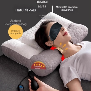 Latex nyak támasztó párna, téglalap alakú, természetes latex, kötött magú központ, magasság 10–15 cm
