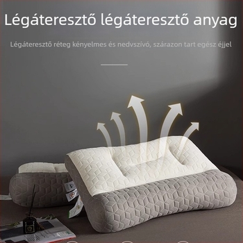 Latex nyak támasztó párna, téglalap alakú, természetes latex, kötött magú központ, magasság 10–15 cm