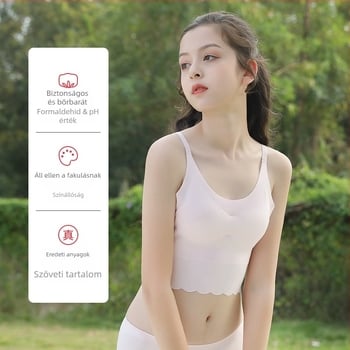 Szem-mentes edzőtop lányoknak pubertás idején — nylon anyag (70-80%), teljes kosár ultramodellált kosár, rögzített dupla vállpántok, spandex bélés, Little Singers márka, 7-12 éveseknek