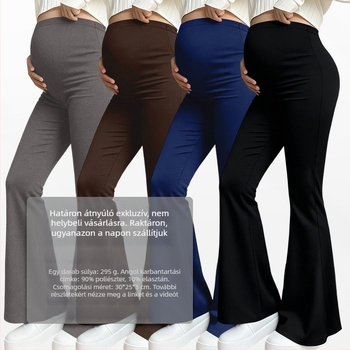Maternity leggings has alátámasztó has, magas derekú, szoros illeszkedés, Milk Silk anyag, poliészter-spandex keverék