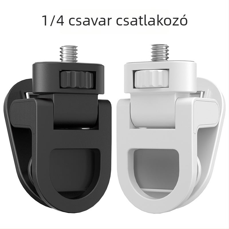 1/4 hüvelykes csavaros univerzális telefonklip fényforrással és hideg cipővel; kézi használat telefonhoz, laptophoz vagy táblagéphez