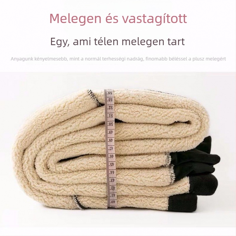 Várandós nőknek béléses fleece nadrág, vastag és meleg téli viselet, pocak-támasz, velúr anyag, poliészter 95%+