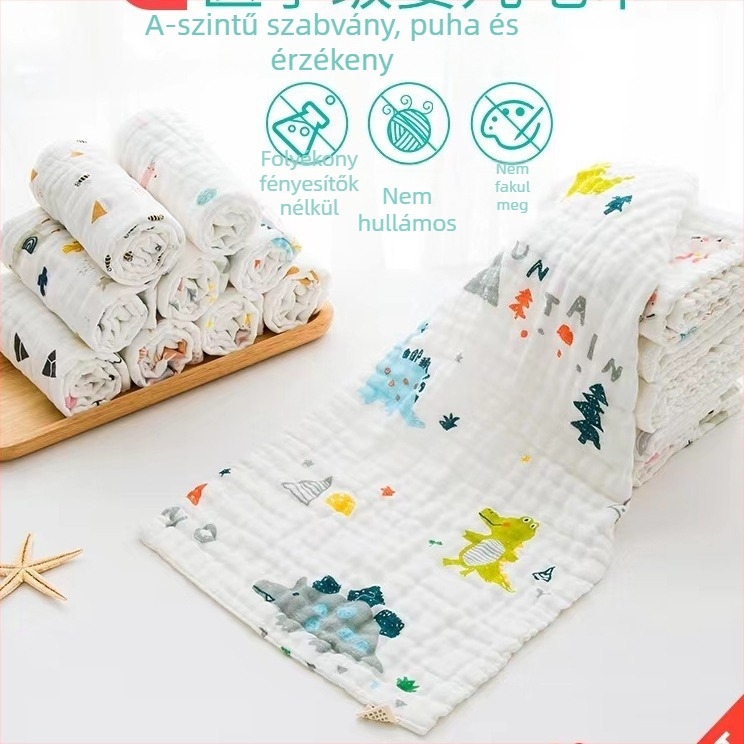 5 részes buborék fonalú pamut kendők intimápoláshoz, 100% pamut, nedvszívás 11–15 s, puha babáknak