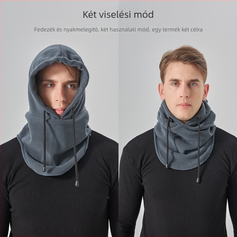 Kerékpáros maszk polár fleece és spandex anyagból, szélálló és meleg, magas rugalmasságú, teljes arcvédő, síeléshez és kerékpározáshoz.