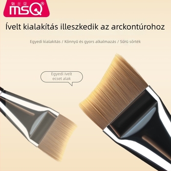 Alapozó sminkecset, szintetikus sörték, műanyag nyél, hordozható, 1 db