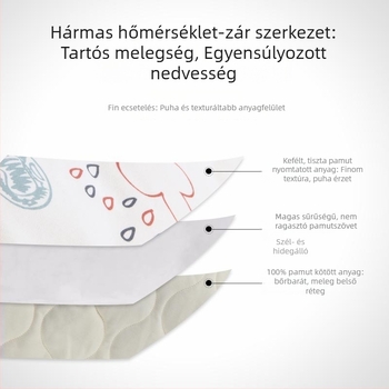 Baba tekerhető pléd – pamut anyag több mint 95%, töltet pamut, karikatúra minta, újszülötteknek, őszi és téli időszakra
