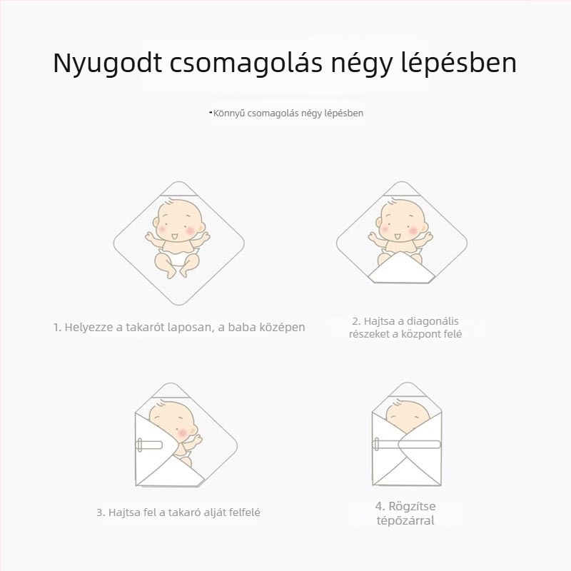 Baba tekerhető pléd – pamut anyag több mint 95%, töltet pamut, karikatúra minta, újszülötteknek, őszi és téli időszakra