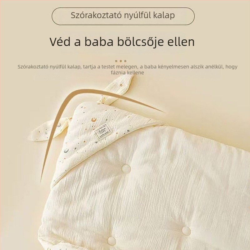 Újszülött babatakaró 100% pamutból, töltet kémiai rost, rajzfilm minta, biztonsági besorolás A, egész éves használatra