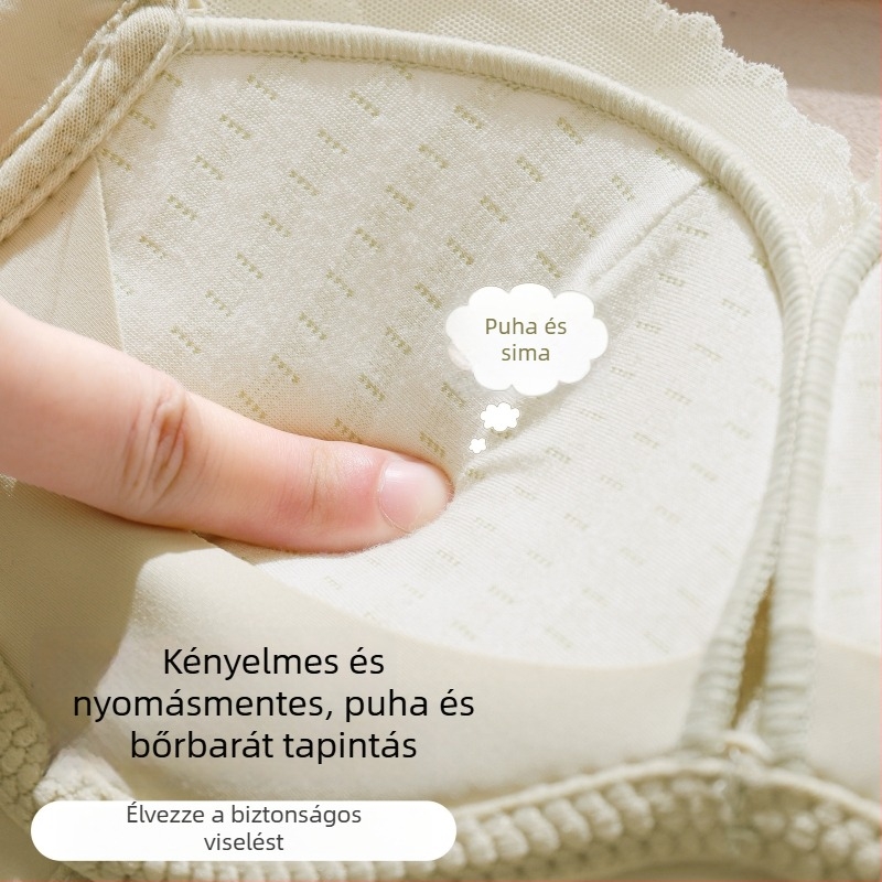 Nylon anyagból készült melltartó, 3/4 kosár, rögzített kettős pántok, hátul négy sor horog-zár, összeszűz, felemel, oldalsó támasz, lélegző.