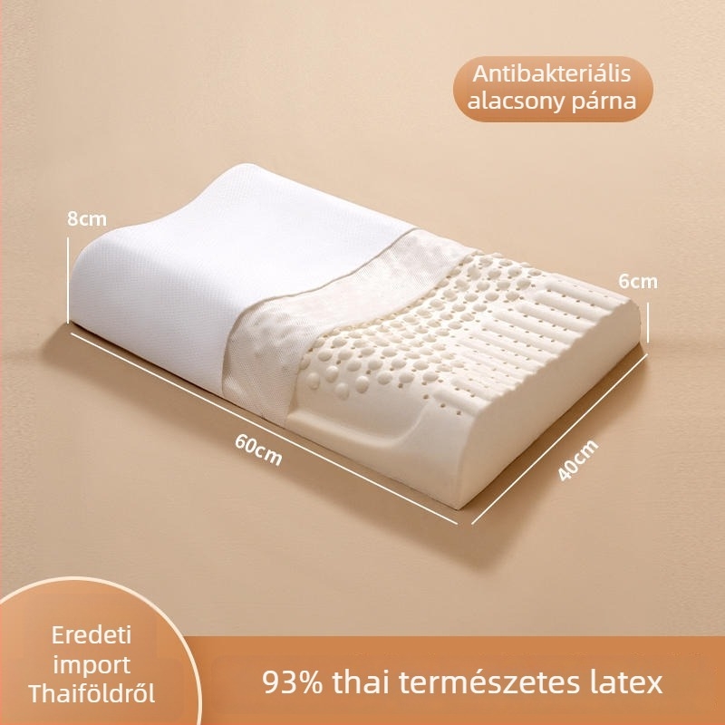 Természetes latex nyakpárna hullámos formával, latex-tartalom ≥90%, poliészter huzat, márka Half dark moon