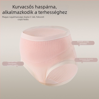 Pamut terhességi fehérnemű, magas derék, antibakteriális, gussett-tel bővített, légáteresztő has-támasz