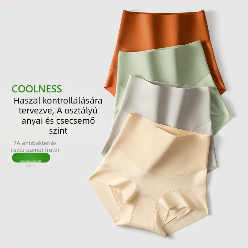 Női varrat nélküli magas derekú haskontroll alsónemű, nylon alapanyagból, 100% pamut speciális terület, légáteresztő és antibakteriális