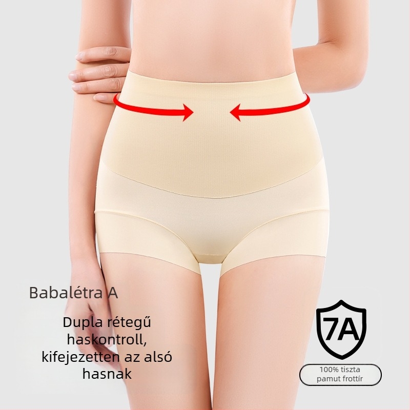 Női varrat nélküli magas derekú haskontroll alsónemű, nylon alapanyagból, 100% pamut speciális terület, légáteresztő és antibakteriális