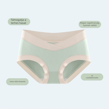 Maternity fehérnemű modalból, alacsony derék, pocak-támogatás, színblokkolt mintázat, kötött rövidnadrág (Modal 90–95%, Pamut 100%, Szövetszám 50)