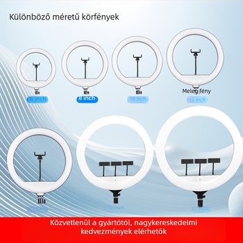 LED körlámpa élő közvetítéshez és fotózáshoz, 3 színhőmérséklet, 10–50W, 220V, Testreszabható feldolgozás