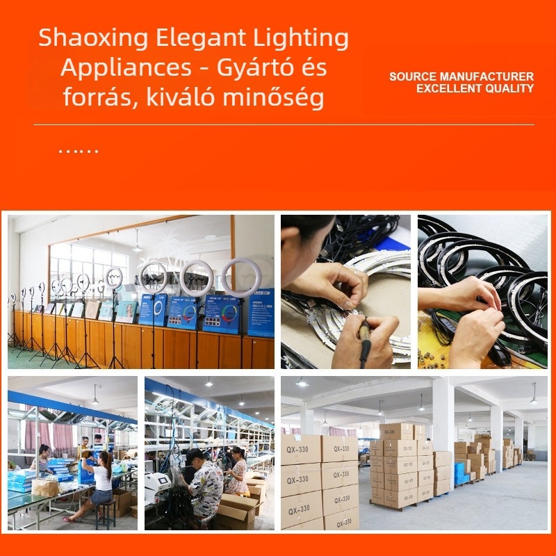 LED körlámpa élő közvetítéshez és fotózáshoz, 3 színhőmérséklet, 10–50W, 220V, Testreszabható feldolgozás