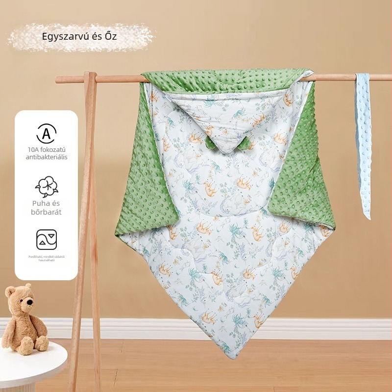 Újszülött beburkoló kendő, vastag és szélálló, súly 0,55–1,0 kg, tavasz–ősz