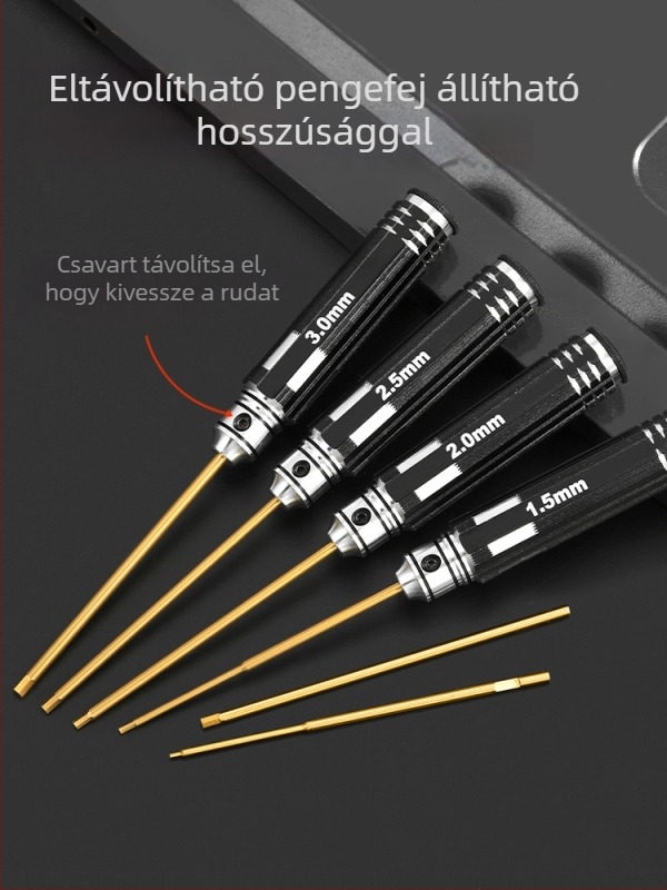Model repülőgép hex csavarhúzó készlet 1.27/1.3/1.5/2.5 mm, 6‑szög