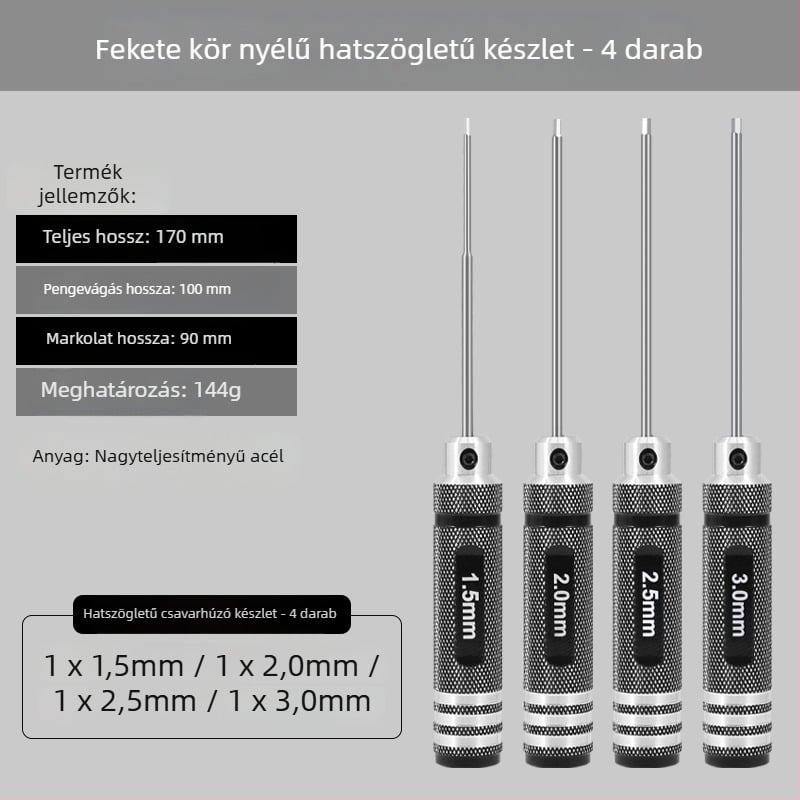 Model repülőgép hex csavarhúzó készlet 1.27/1.3/1.5/2.5 mm, 6‑szög