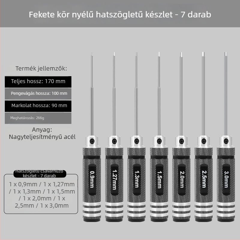 Model repülőgép hex csavarhúzó készlet 1.27/1.3/1.5/2.5 mm, 6‑szög