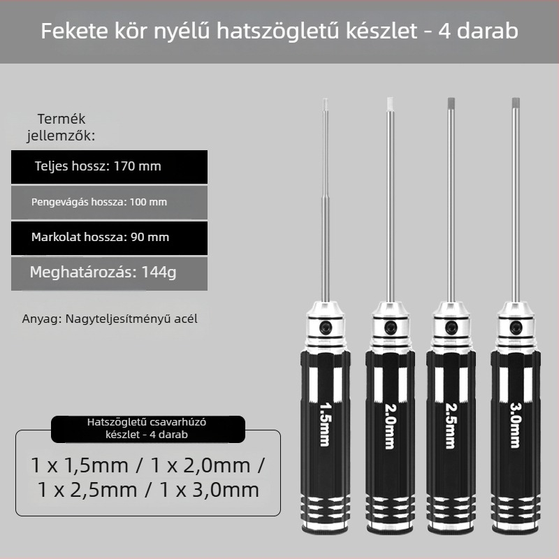 Model repülőgép hex csavarhúzó készlet 1.27/1.3/1.5/2.5 mm, 6‑szög