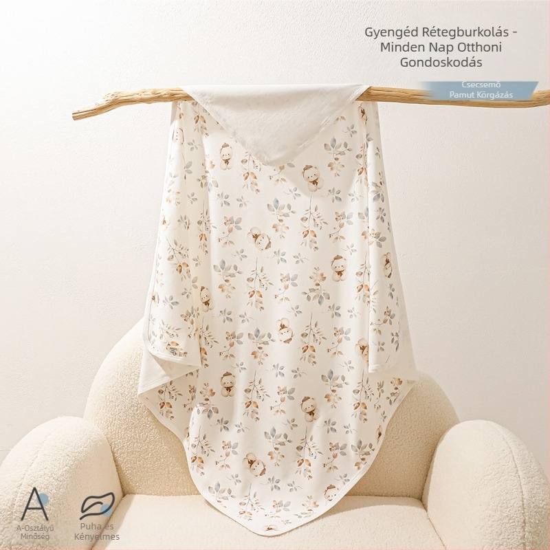 Újszülött pamut swaddle takaró, négy évszak, állat/rajzfilm/virág minta, Biztonsági osztály A