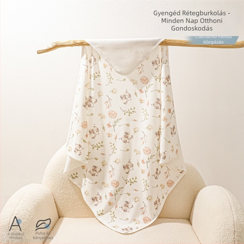Újszülött pamut swaddle takaró, négy évszak, állat/rajzfilm/virág minta, Biztonsági osztály A