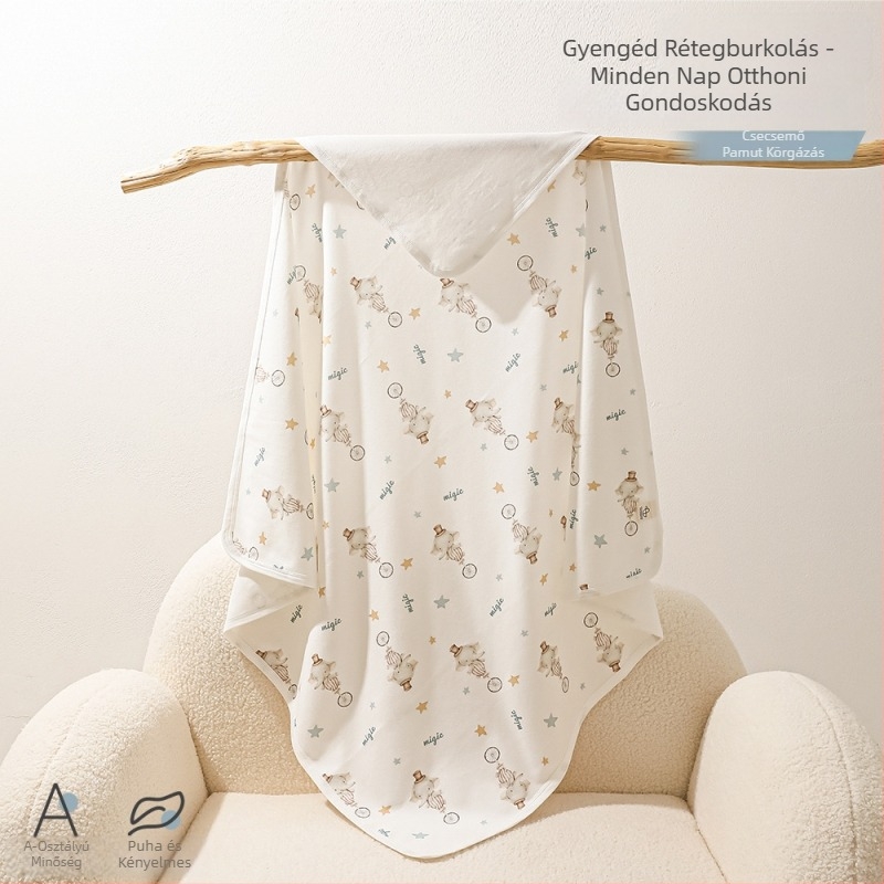 Újszülött pamut swaddle takaró, négy évszak, állat/rajzfilm/virág minta, Biztonsági osztály A