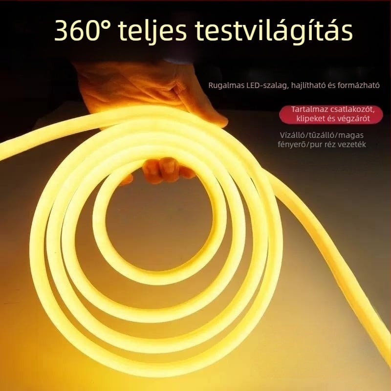 LED kör alakú fénycsík - szilikon rugalmas, kültéri vízálló reklámjelző (Nem importált; Nincs tanúsítvány; Nem általános adózó)